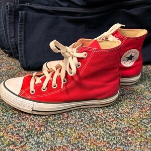 Converse high tops red size 7 womens